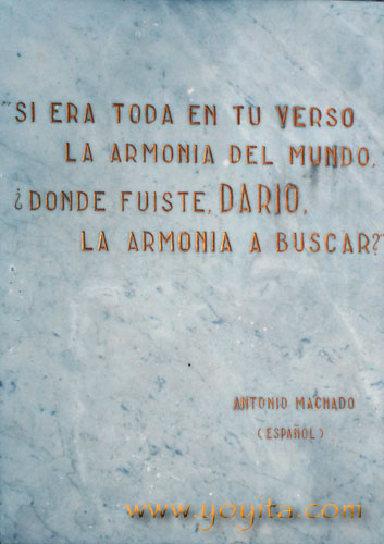 Placa Antonio Machado a Ruben Dario